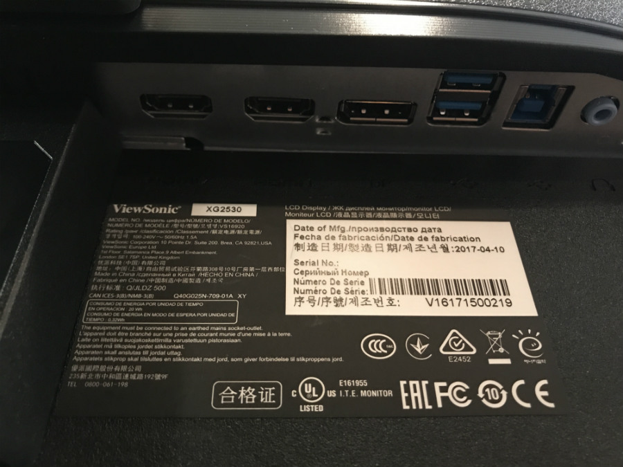 ViewSonic XG2530 best 240Hz gaming monitor